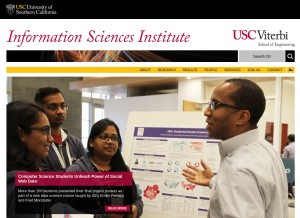 How isi.edu looks like on a tablet such as an iPad.