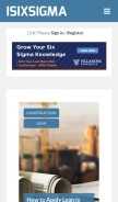 How isixsigma.com looks like on a mobile device such as an iPhone.