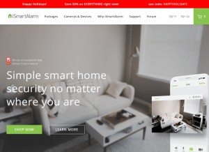 How ismartalarm.com looks like on a tablet such as an iPad.