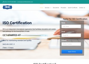 How isocertificateonline.in looks like on a tablet such as an iPad.