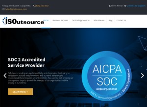 How isoutsource.com looks like on a tablet such as an iPad.
