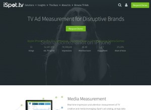 How ispot.tv looks like on a tablet such as an iPad.