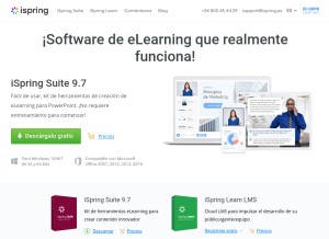 How ispring.es looks like on a tablet such as an iPad.