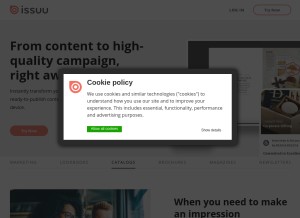 How issuu.com looks like on a tablet such as an iPad.