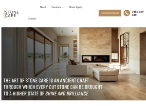 How istonecare.com.au looks like on a tablet such as an iPad.
