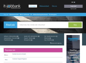 How it-jobbank.dk looks like on a tablet such as an iPad.