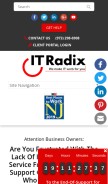 How it-radix.com looks like on a mobile device such as an iPhone.