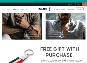 How italgemsteel.com looks like on a tablet such as an iPad.