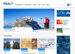 How italia.it looks like on a tablet such as an iPad.