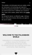 How italianbark.com looks like on a mobile device such as an iPhone.