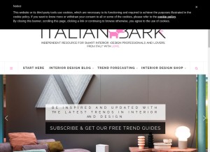 How italianbark.com looks like on a tablet such as an iPad.