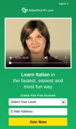 How italianpod101.com looks like on a mobile device such as an iPhone.