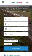 How italiarail.com looks like on a mobile device such as an iPhone.
