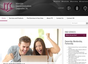 How itctel.com looks like on a tablet such as an iPad.