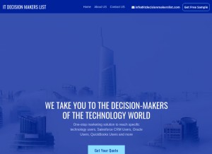 How itdecisionmakerslist.com looks like on a tablet such as an iPad.