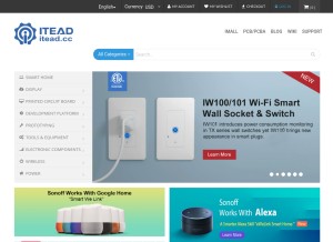 How itead.cc looks like on a tablet such as an iPad.