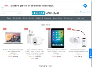 How itechdeals.com looks like on a tablet such as an iPad.