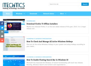 How itechtics.com looks like on a tablet such as an iPad.