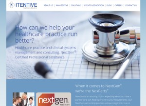How itentive.com looks like on a tablet such as an iPad.