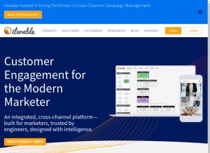 How iterable.com looks like on a tablet such as an iPad.