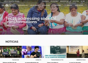 How itesm.mx looks like on a tablet such as an iPad.