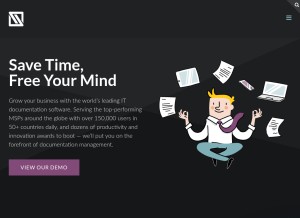How itglue.com looks like on a tablet such as an iPad.