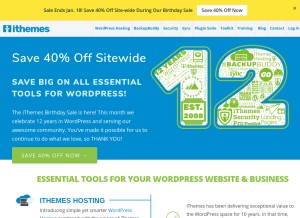How ithemes.com looks like on a tablet such as an iPad.