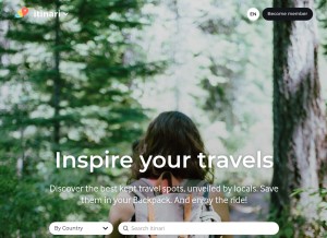 How itinari.com looks like on a tablet such as an iPad.