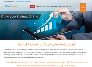 How itinfogroup.com looks like on a tablet such as an iPad.