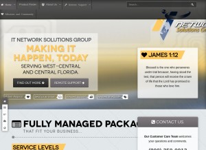 How itnsgroup.com looks like on a tablet such as an iPad.