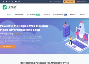 How itnuthosting.com looks like on a tablet such as an iPad.