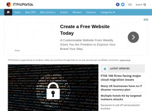 How itproportal.com looks like on a tablet such as an iPad.