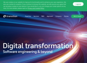 How itransition.com looks like on a tablet such as an iPad.