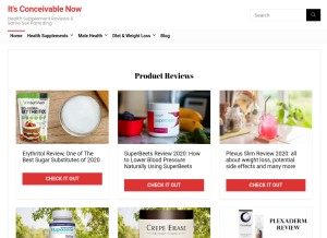 How itsconceivablenow.com looks like on a tablet such as an iPad.