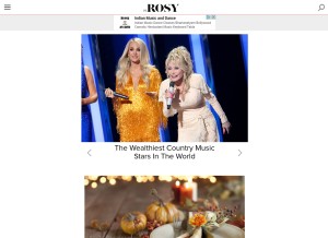 How itsrosy.com looks like on a tablet such as an iPad.