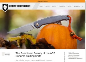 How itstactical.com looks like on a tablet such as an iPad.