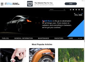 How itstillruns.com looks like on a tablet such as an iPad.