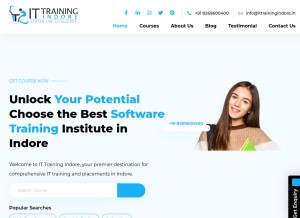 How ittrainingindore.in looks like on a tablet such as an iPad.