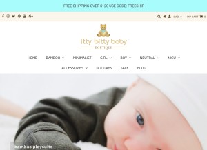 How ittybittybabyboutique.com looks like on a tablet such as an iPad.