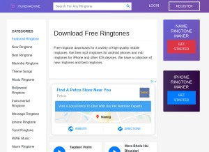 How itunemachine.com looks like on a tablet such as an iPad.