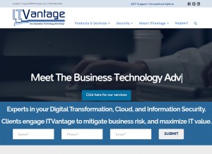 How itvantage.biz looks like on a tablet such as an iPad.