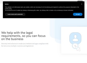 How iubenda.com looks like on a tablet such as an iPad.