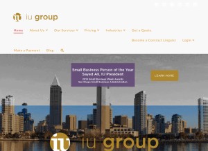 How iugroup.com looks like on a tablet such as an iPad.