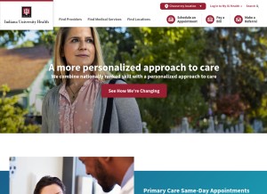 How iuhealth.org looks like on a tablet such as an iPad.