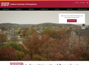 How iup.edu looks like on a tablet such as an iPad.