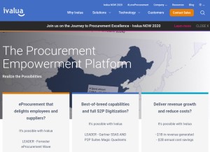 How ivalua.com looks like on a tablet such as an iPad.