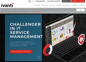 How ivanti.com looks like on a tablet such as an iPad.