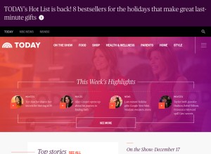 How ivillage.com looks like on a tablet such as an iPad.
