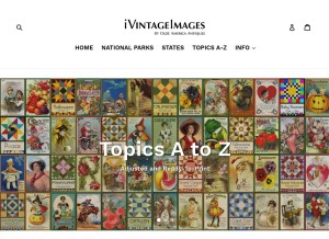 How ivintageimages.com looks like on a tablet such as an iPad.