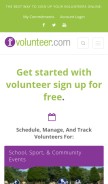 How ivolunteer.com looks like on a mobile device such as an iPhone.